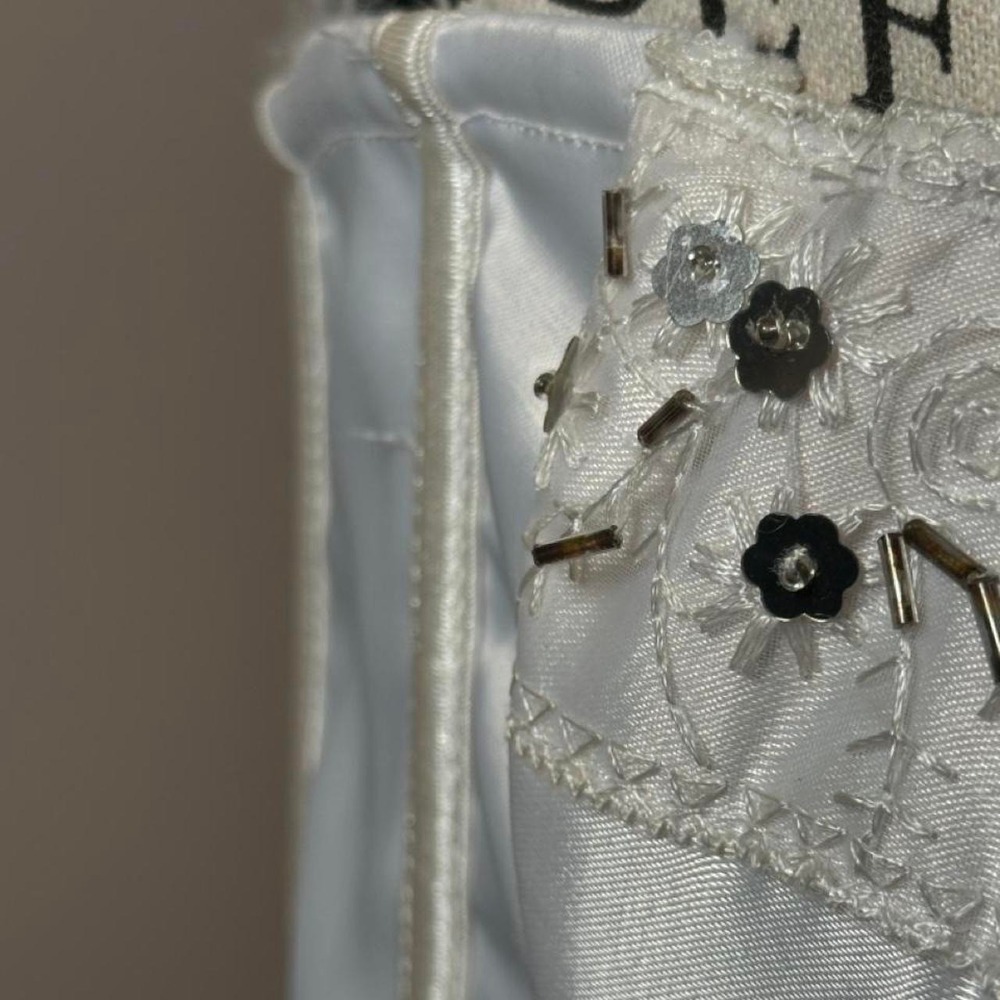 Vintage Coquette White corset with black text and decorative swirls - Picture 4 of 8